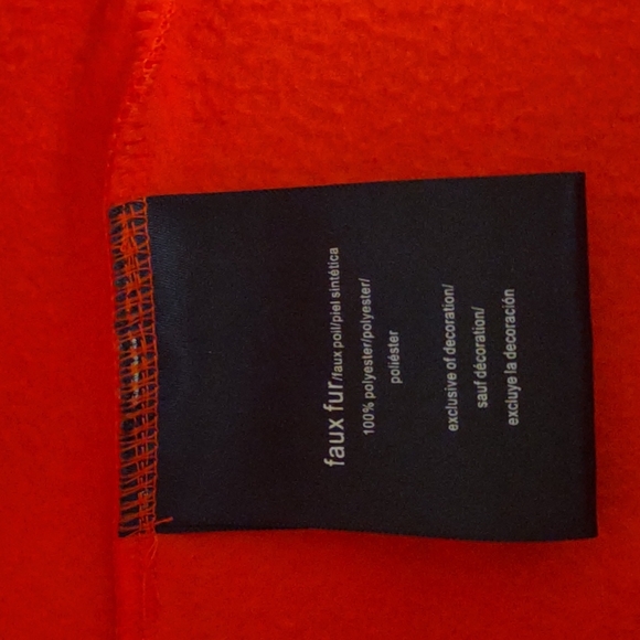 Tommy Hilfiger turtleneck orange faux fur fleece Size M - Picture 8 of 9
